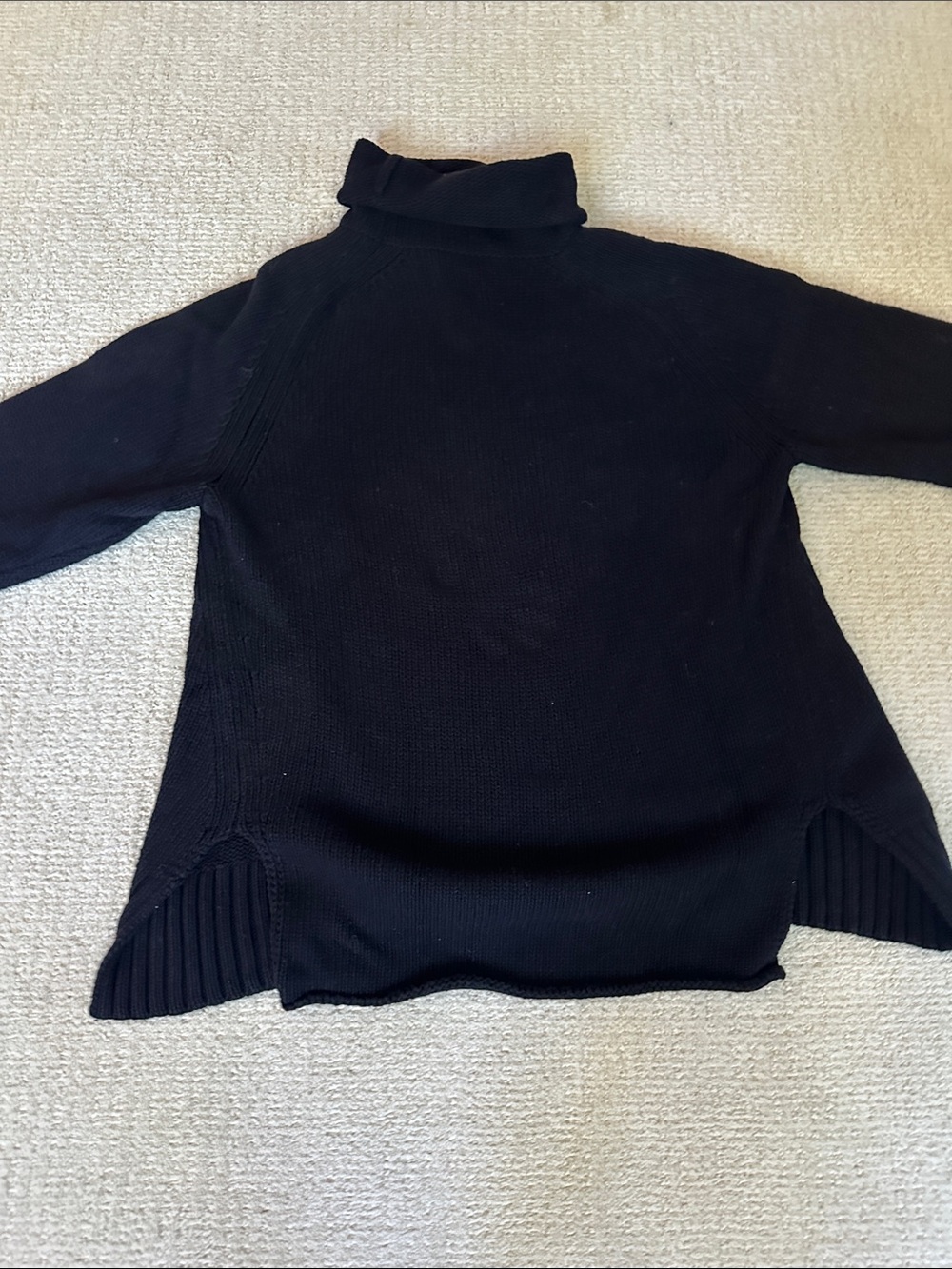 Joseph Navy Turtleneck Sweater with Ribbed Hem  LUXE!